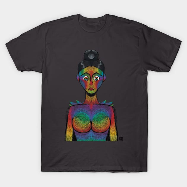 Rainbow Lady :: Human or Human-Like Characters T-Shirt by Platinumfrog